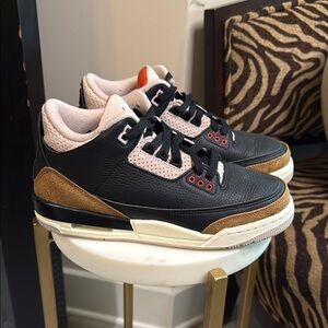 Air Jordan III Black and Tan Sneakers